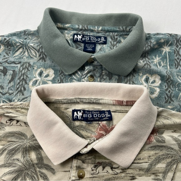 Vintage Big Dogs Golf Polo Shirts Lot of 2 Men’s Large Short Sleeve - Picture 1 of 16